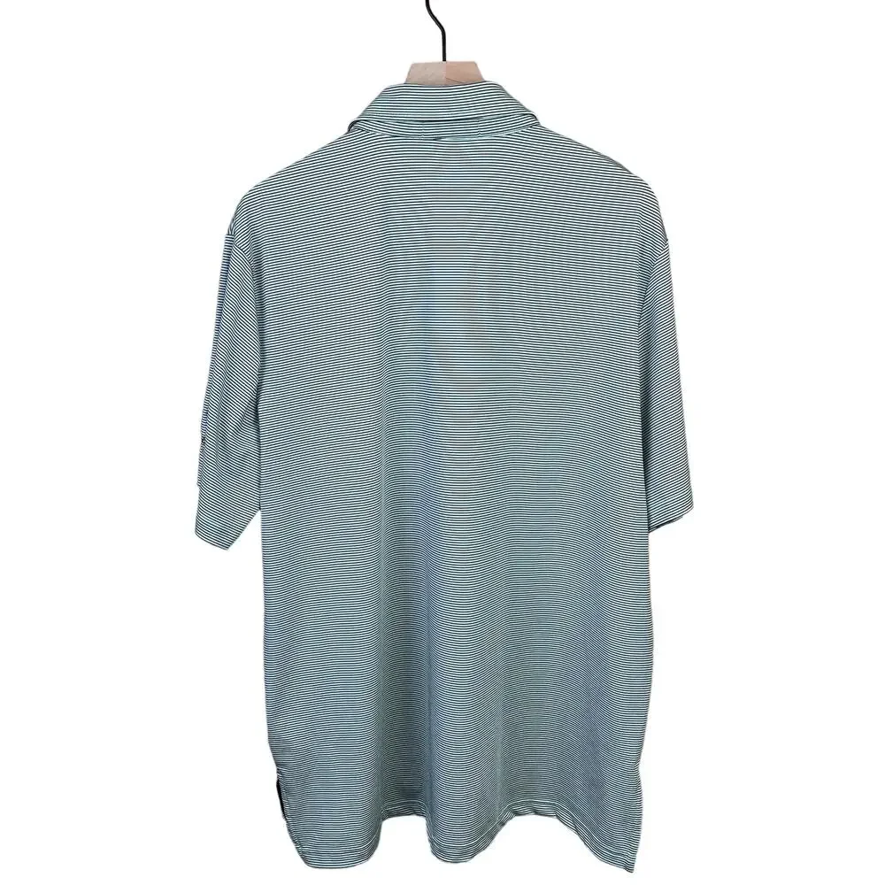 Ralph Lauren Men Size XL Green White Striped Polo Golf Lightweight Outdoor Shirt